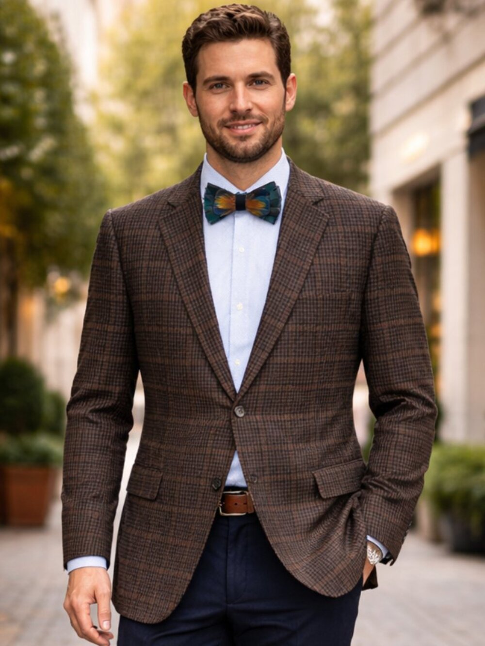 NWOT Men's Brooks Brothers Plaid Check Brown Wool Cashmere Blazer Sport Coat 42R